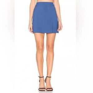 Alice + Olivia Semira Blue Pleated Mini Skirt